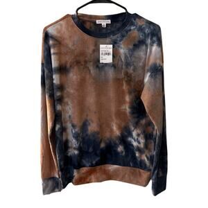 Socialite Navy Tie Dye Oversized Long Sleeve Tee Size XS